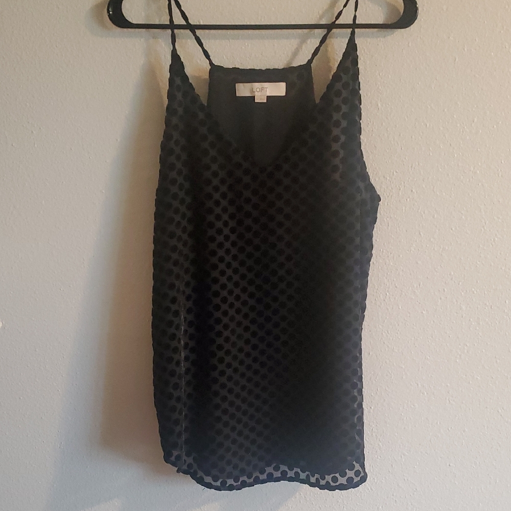 LOFT Black Polka Dot Camisole